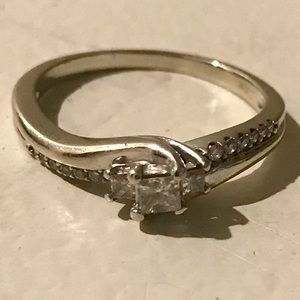1/2 carat total diamond ring white gold size 7 3/4; purchased from Kay’s
